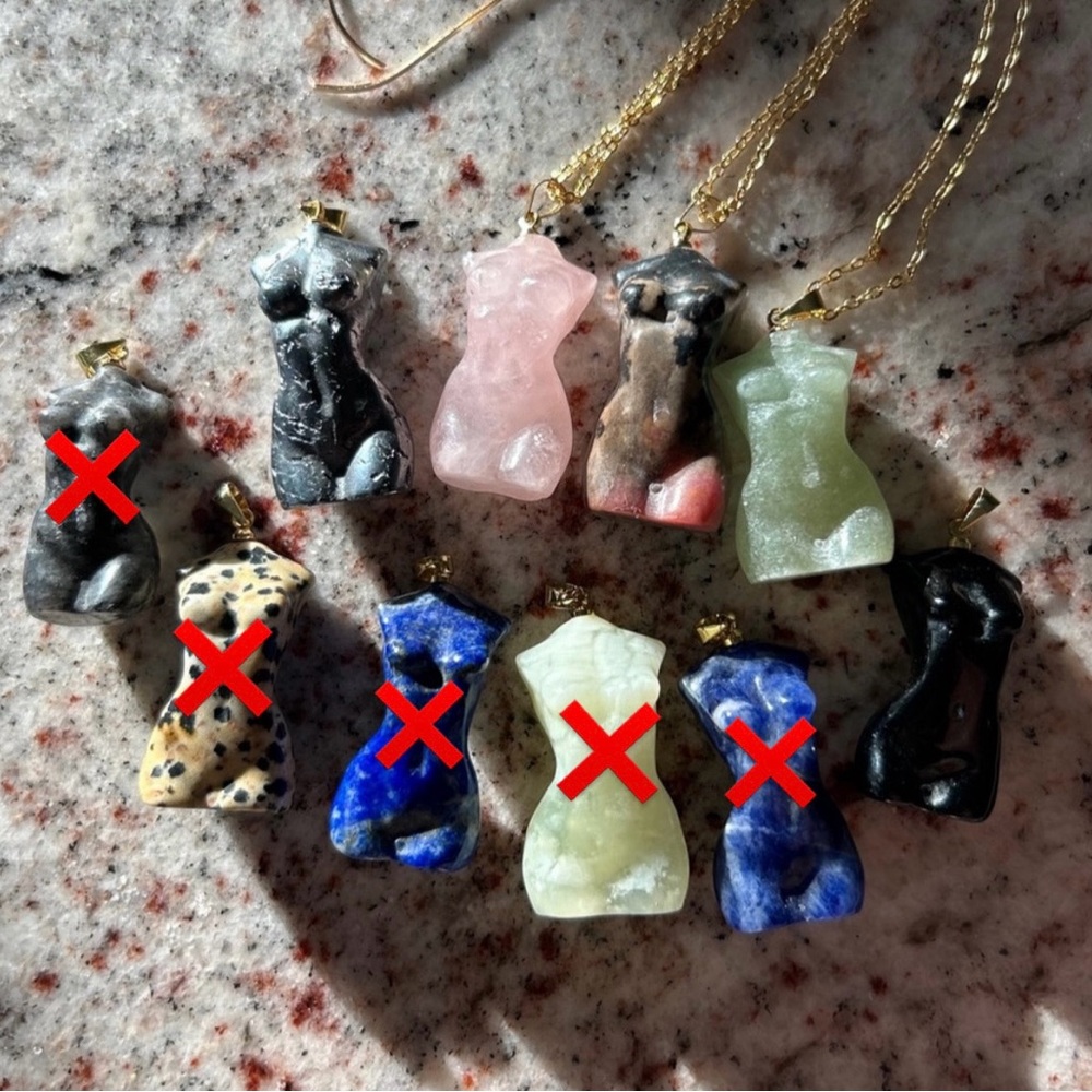 Crystal woman sculpture necklace ✨